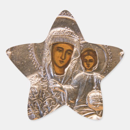 Orthodoxe pictogram ster sticker (Voorkant)