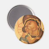 Orthodoxe Pictogram van Maagd Maria en Baby Jezus Magneet (Voorkant / Achterkant)