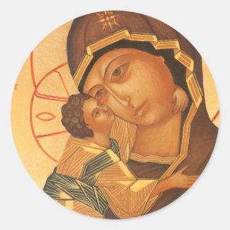 Orthodoxe Pictogram van Maagd Maria en Baby Jezus Ronde Sticker