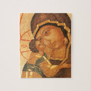 Orthodoxe Pictogram van Maagd Mary en Baby Jesus Legpuzzel