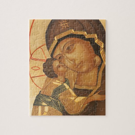 Orthodoxe Pictogram van Maagd Mary en Baby Jesus Legpuzzel (Verticaal)