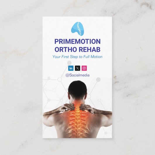 Orthopedic Rehab Clinic | Modern White Visitekaartje (Achterkant)