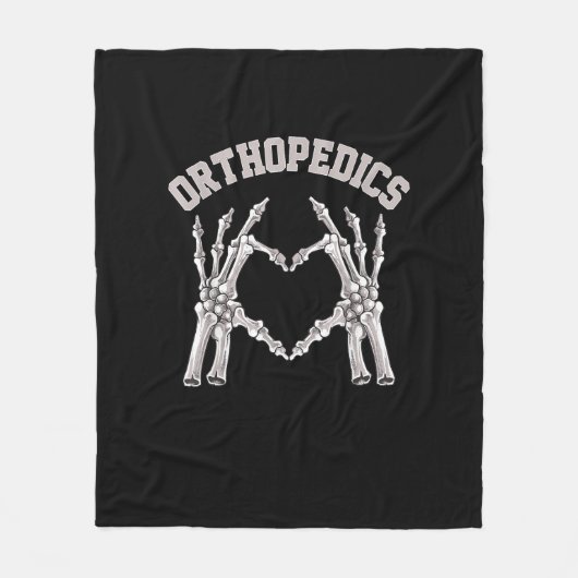 Orthopedie Skelet Hand Hart Ortho Nurse Rn Cre Fleece Deken (Voorkant)