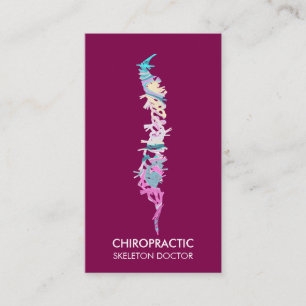 Orthopedisch arts chiropratische roze wervelkolom visitekaartje