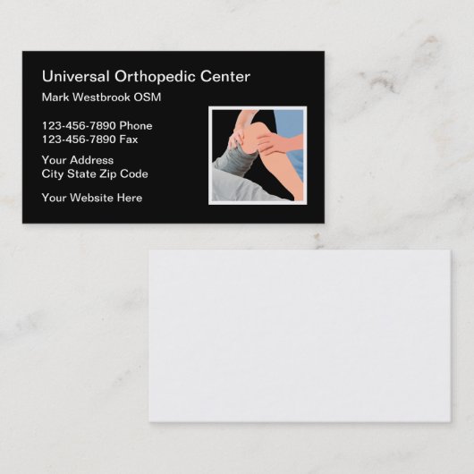 Orthopedisch arts en chirurg visitekaartje (Voorkant / Achterkant)