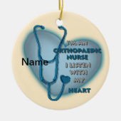Orthopedisch blauw hart keramisch ornament (Voorkant)