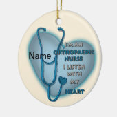 Orthopedisch blauw hart keramisch ornament (Links)