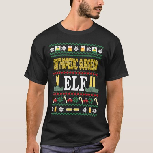 Orthopedisch chirurg Elf Kerstmis T-shirt (Voorkant)