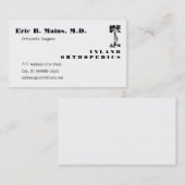 Orthopedisch chirurg gekookte boom Normande Visitekaartje (Voorkant / Achterkant)