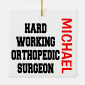 Orthopedisch chirurg keramisch ornament (Achterkant)