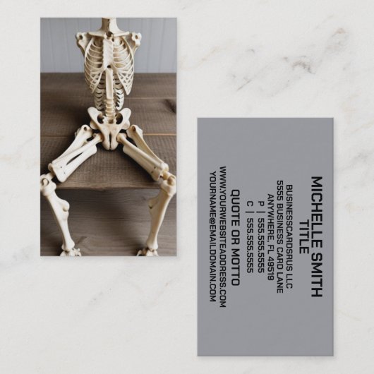 Orthopedisch chirurg zittend skelet visitekaartje (Voorkant / Achterkant)