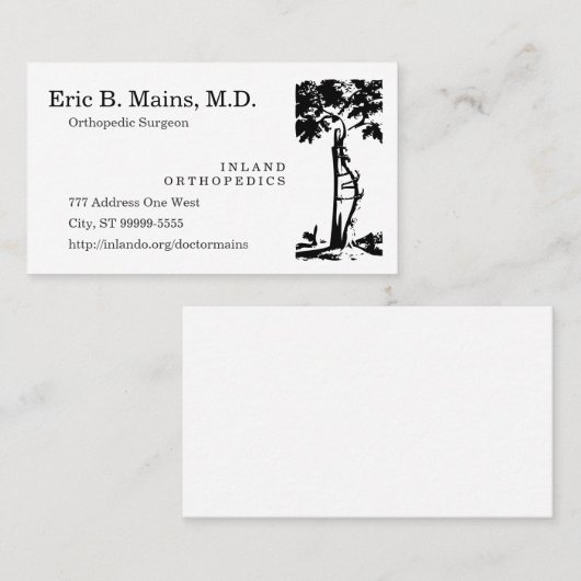 Orthopedisch chirurgische gewas visitekaartje (Voorkant / Achterkant)