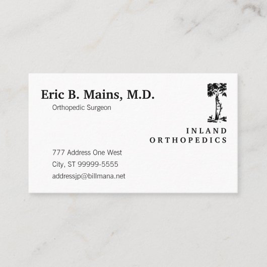 Orthopedisch chirurgische gewas visitekaartje (Voorkant)