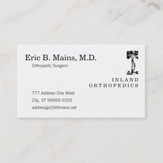 Orthopedisch chirurgische gewas visitekaartje (Voorkant)