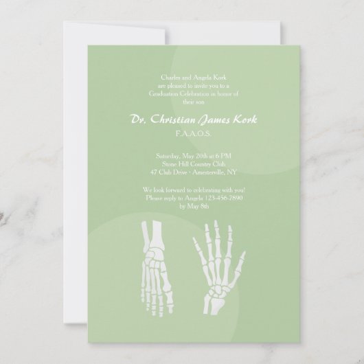 Orthopedisch Dokter Afstuderen Invitation Kaart (Voorkant)