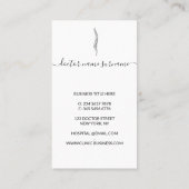 Orthopedisch dokter voor wervelkolomwervels visitekaartje (Achterkant)