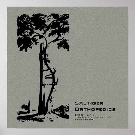 Orthopedisch gekankeerde boom Grijze faux Flannel Poster (Voorkant)