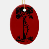 Orthopedisch gekookte boom keramisch ornament (Achterkant)