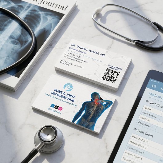 Orthopedisch herstelbedrijf | Witte barcode Visitekaartje