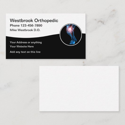 Orthopedisch Medisch Kantoor Professioneel Visitekaartje (Voorkant / Achterkant)
