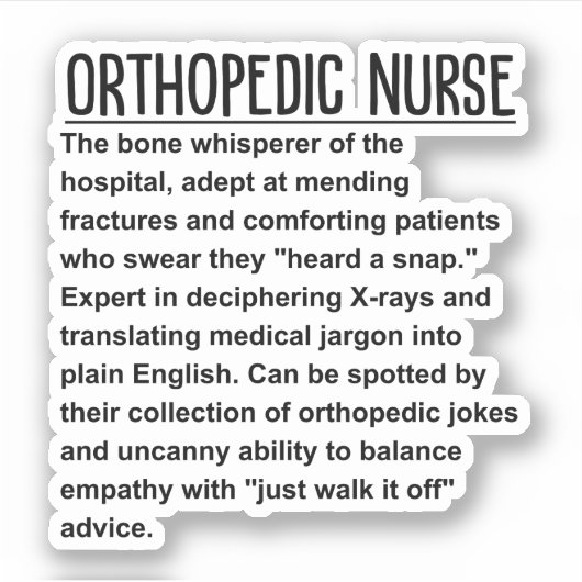 Orthopedisch verpleegkundige sticker (Voorkant)
