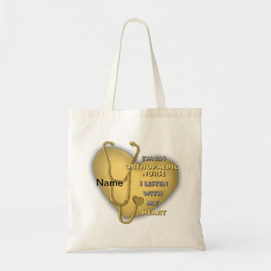 Orthopedisch verpleegkundige van het gele hart tote bag (Voorkant)