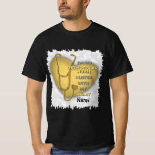 Orthopedisch Verpleegster Geel Hart aangepaste ver T-shirt
