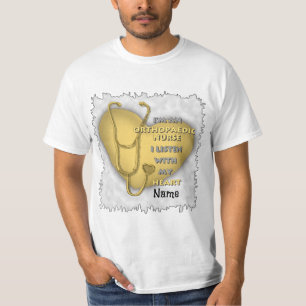 Orthopedisch Verpleegster Geel Hart aangepaste ver T-shirt