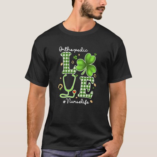 Orthopedisch verpleegster St Patricks Day Love Ste T-shirt (Voorkant)