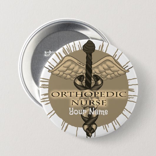 Orthopedisch zurig Caduceus Ronde Button 7,6 Cm (Voorkant /achterkant)