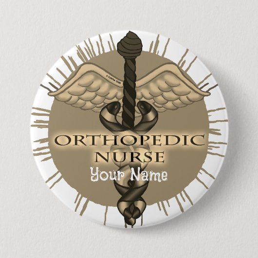 Orthopedisch zurig Caduceus Ronde Button 7,6 Cm (Voorkant)