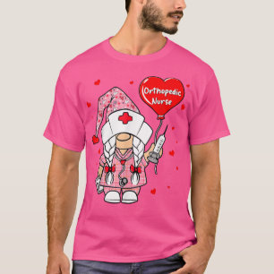 Orthopedisch zuster Funny Gnome Heart Valentijnsda T-shirt