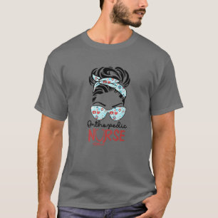 Orthopedisch zuster Messy Bun Love Heart Stethosco T-shirt