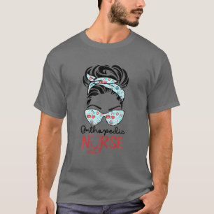 Orthopedisch zuster Messy Bun Love Heart Stethosco T-shirt