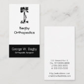 Orthopedische chirurgische ingreep Gebokeerde boom Visitekaartje (Voorkant / Achterkant)