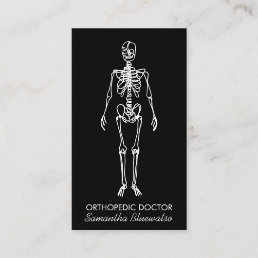 Orthopedische dokter met Black Skeleton Visitekaartje (Voorkant)