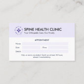 Orthopedische kliniek bedrijf | Schone afspraak Visitekaartje (Achterkant)