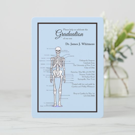 Orthopedische MD Afstuderen Invitation Kaart (Staand voorkant)