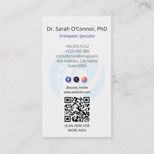 orthopedische ontwenningskliniek | Moderne afspraa Visitekaartje (Voorkant)