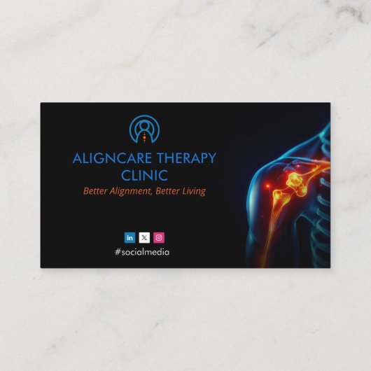 Orthopedische revalidatie bedrijf | Modern Dark Visitekaartje (Achterkant)