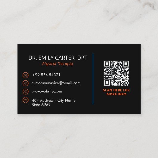 Orthopedische revalidatie bedrijf | Modern Dark Visitekaartje (Voorkant)
