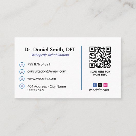 Orthopedische revalidatie | benoeming visitekaartje (Voorkant)