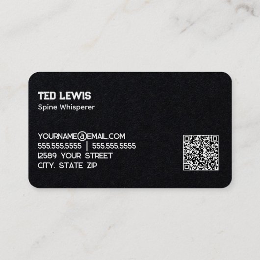 Orthopedische Spine Doctor Custom QR Visitekaartje (Achterkant)