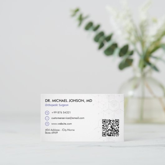 Orthopedische therapie | minimalistisch wit visitekaartje (Staand voorkant)