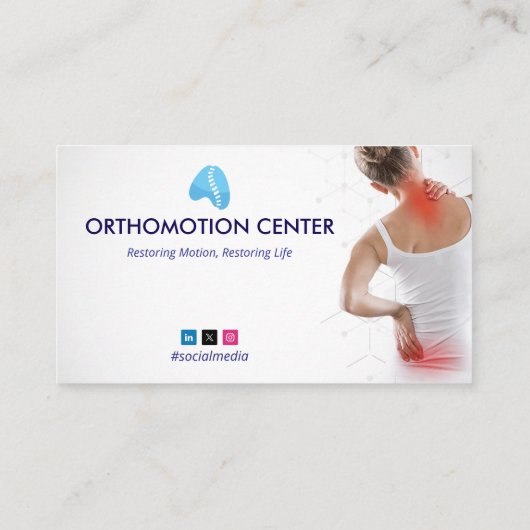 Orthopedische therapie | minimalistisch wit visitekaartje (Achterkant)