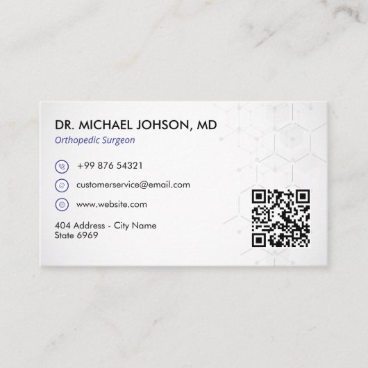 Orthopedische therapie | minimalistisch wit visitekaartje (Voorkant)
