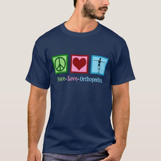 Orthopedist Peace Love Orthopedica Kantoor T-shirt (Voorkant)