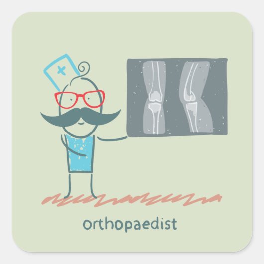 Orthopedist Vierkante Sticker (Voorkant)