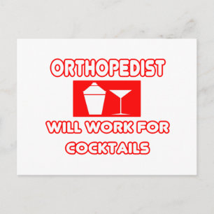 Orthopedist... zal werken voor cocktails briefkaart
