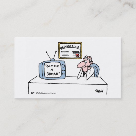 Orthopedist's Cartoon Business of Appointment Card Visitekaartje (Voorkant)